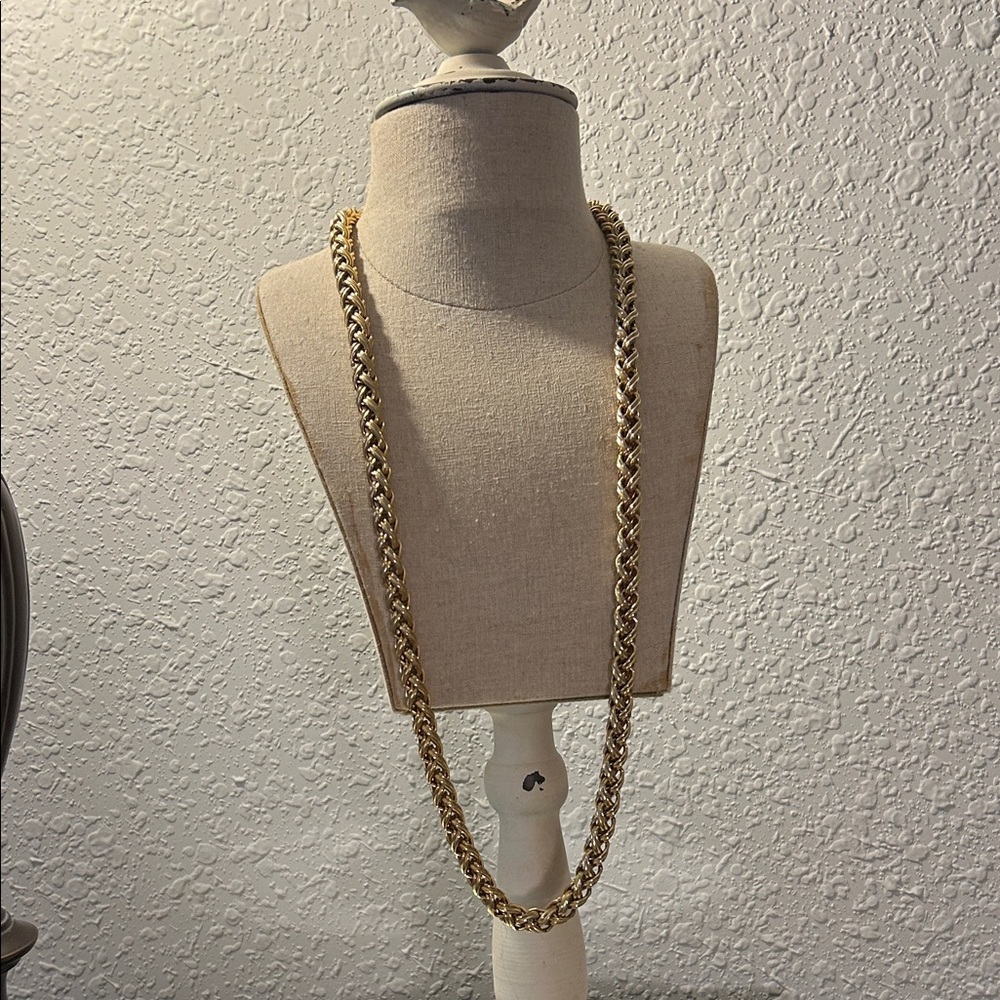 Bold Monet Gold-Tone Chunky Chain Necklace, Art Deco Style